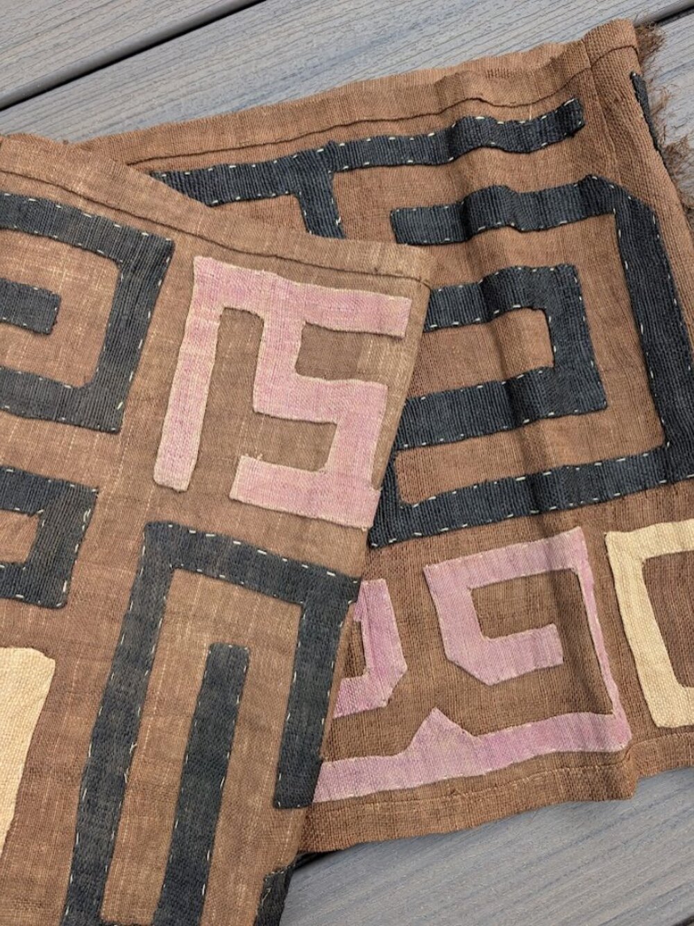 Kuba Raffia Textile Long Cloth Skirt Applique - Kuba People, D.R. Congo 122"